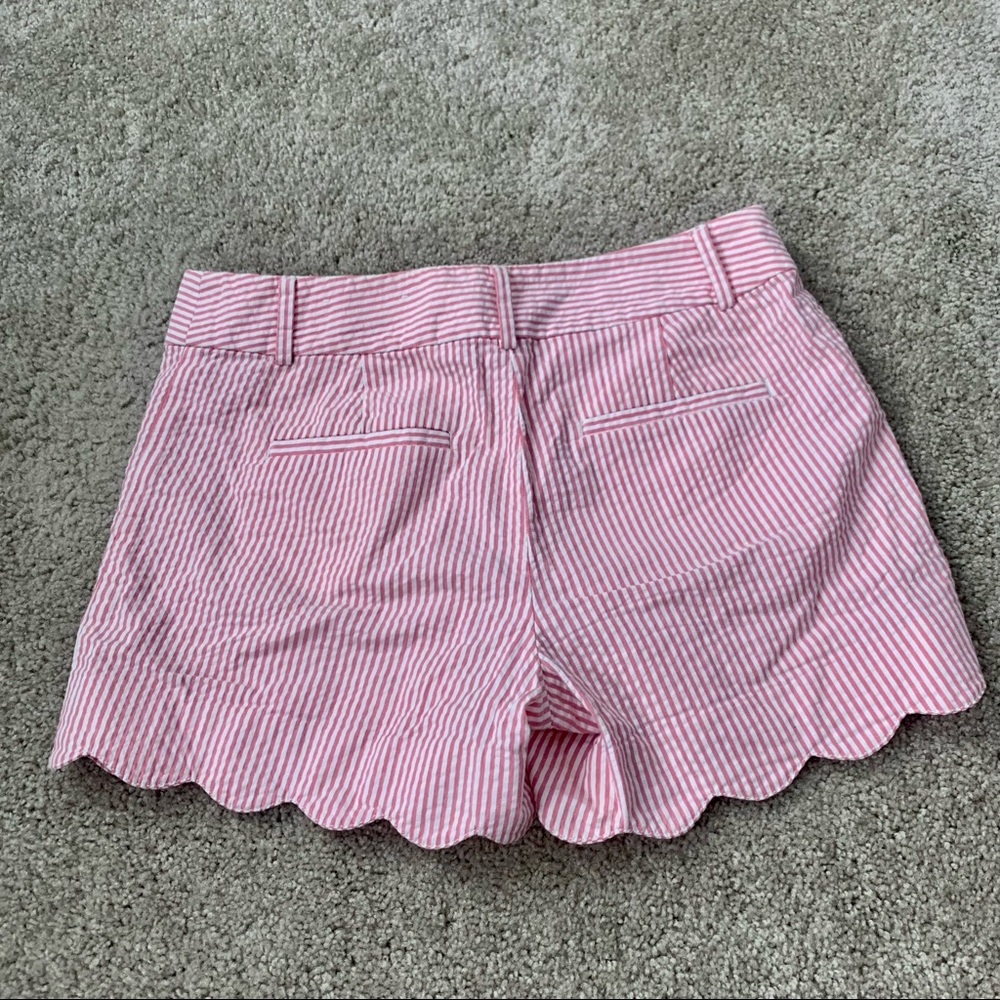 Seersucker pink and white shorts